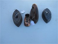 3 Vintage Sad Irons and Copper Shoe