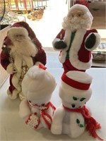 Santa Claus tree topper, dancing Santa, snowmen