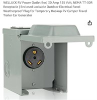 WELLUCK RV Power Outlet Box| 30 Amp 125 Volt
