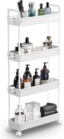 SOLEJAZZ Slim Storage Cart, 4 Tier Bathroom