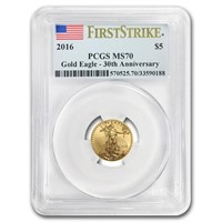 2016 1/10oz American Gold Eagle Ms70 Firststrike