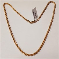 $1200 10K  Hallow 18" 4.86G Rope Chain  Necklace
