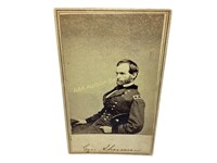 Vintage CDV General, William T Sherman card black