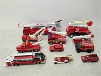 metal & plastic fire trucks