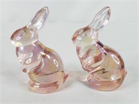 Fenton Glass Bunny Figures Pink (2)