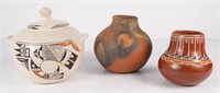Lot: American Indian Pottery - Vases, Covered Jar.