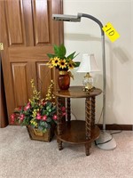 OTT-Lite lamp, plant stand, glass lamp