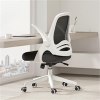Hbada Office Chair with Flip-Up Armrests  White