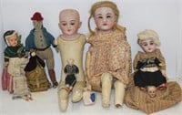 9 GERMAN BISQUE HEAD AND OTHER DOLLS TO INCLUDE