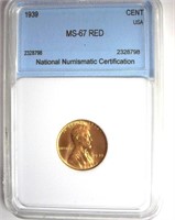 1939 Cent MS67 RD LISTS FOR $165