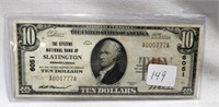 $10 National Currency Citizens National Bank