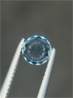 0.90 carats Round shape natural Swiss Blue Topaz