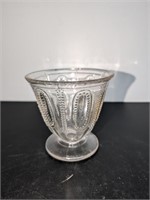 Vintage Mid Century Clear Beaded Footed Bowl