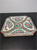 Vintage Oriental Tray Hand Decorated Hong Kong