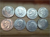 8 Eisenhower dollars - 1970s