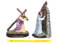 (2) Christian Figurines - one is Resin and the