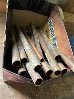 Box of copper pipes