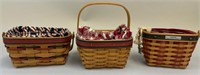 3 Red, White & Blue Mini Longaberger Baskets -