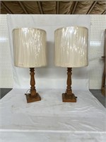2 WOODEN LAMPS