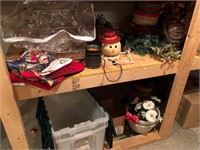 Lower shelf Christmas items