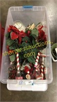 Tote of Christmas decorations