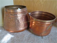 Two Copper Plant Holders