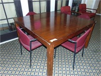 Large Square Table and (5) Chairs