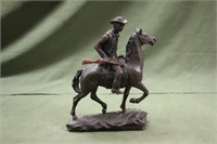 Cowboy On A Horse Statue