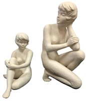 Two GOEBEL Porcelain Nude Women Statues