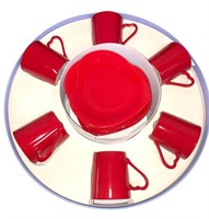 LIMOGES Porcelain Heart Espresso Cup & Saucer Set
