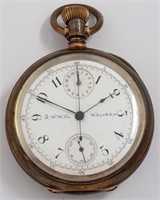 Waltham, chronograph w/register, sterling silver