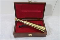 Vintage Unitron Brass Telescope w/Wood Box