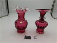 SIGNED ROSSI CRANBERRY GLASS