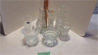 Assorted crystal, cut glass