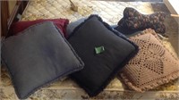 Assorted throw pillows