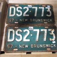 PR OF 1957 NB LICENCE PLATES