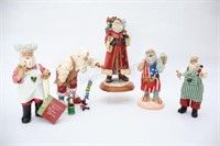 Paper Mache & Resin & Musical Santa Figurines