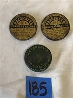 Antique Razorkeen Tins and A-Corn Salve Tin