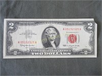 1963 Two Dollar Red Seal Note (missing corner)