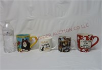 Cat Themed Coffee Mugs / Cups ~ Lot of 4