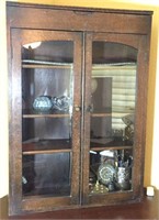 Vintage Storage Cabinet with Glass Panel