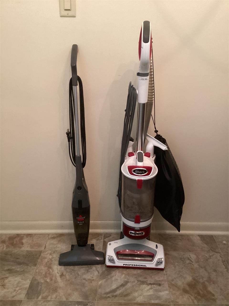 Shark professional, and Bissell sweeper