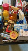 Cleaning supplies, toiletries, fire alarm