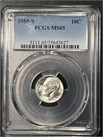 1955-S Roosevelt Dime PCGS MS65