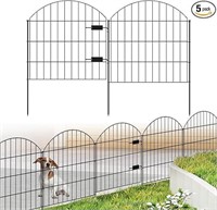 *Metal Garden Fence wGate 28inx11.7ft Black