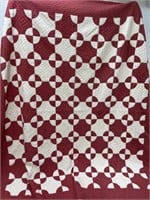 Red & White Quilt, Bed Spread