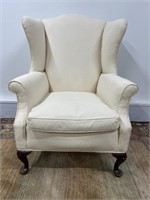 Queen Anne Winged Back Chair, Upholstery