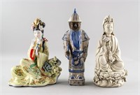 Three Assorted Chinese Porcelain Statues