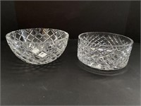 2 Lead Crystal Bowls, 1 Marked Waterford