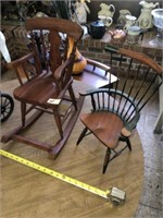 Wood Doll Rocking Chair & Arm Chair